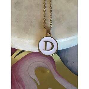 C Letter initial pendant necklace stainless steel